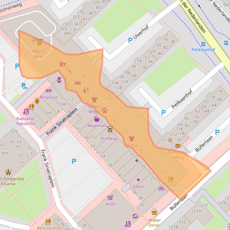 Kaart van postcodegebied 1945SE.