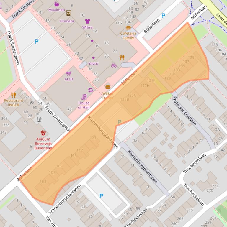 Kaart van postcodegebied 1945SP.