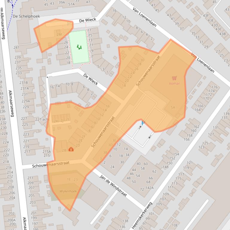 Kaart van postcodegebied 1945SW.