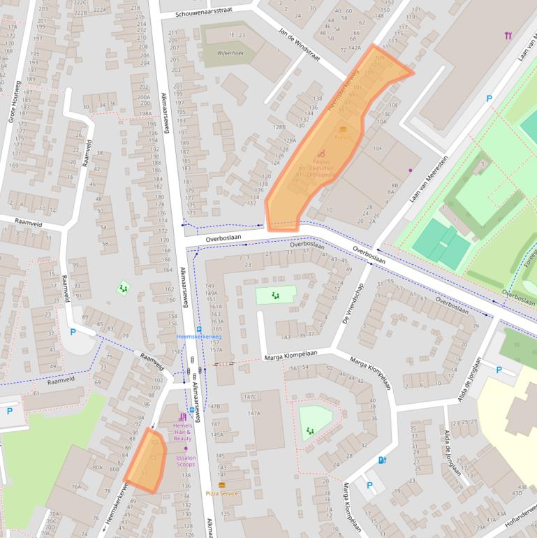 Kaart van postcodegebied 1945TC.
