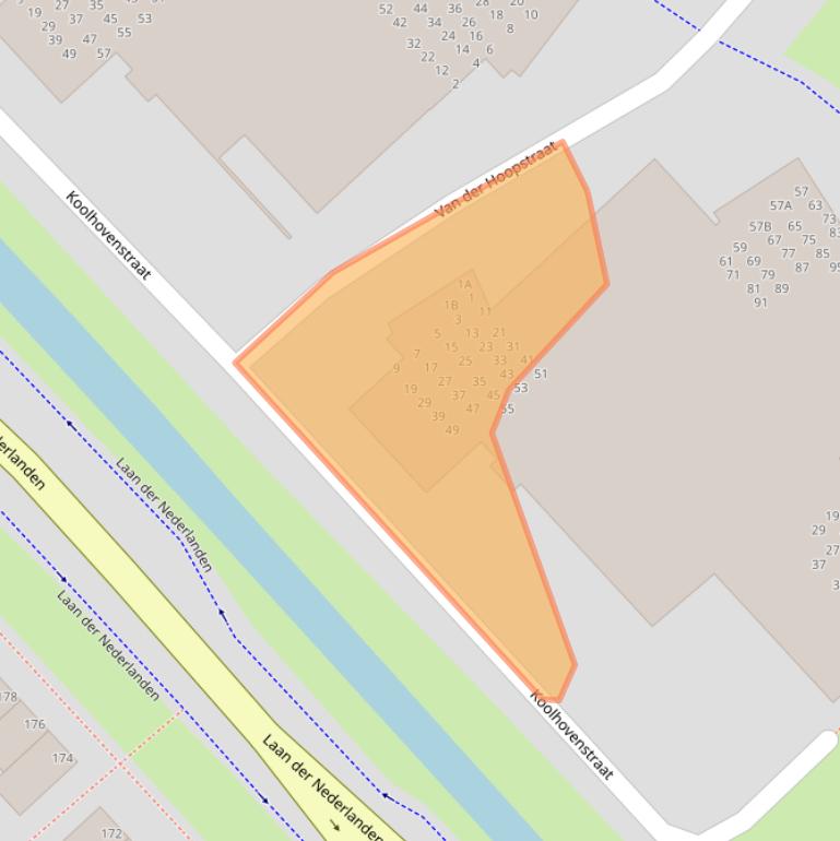 Kaart van postcodegebied 1945TR.