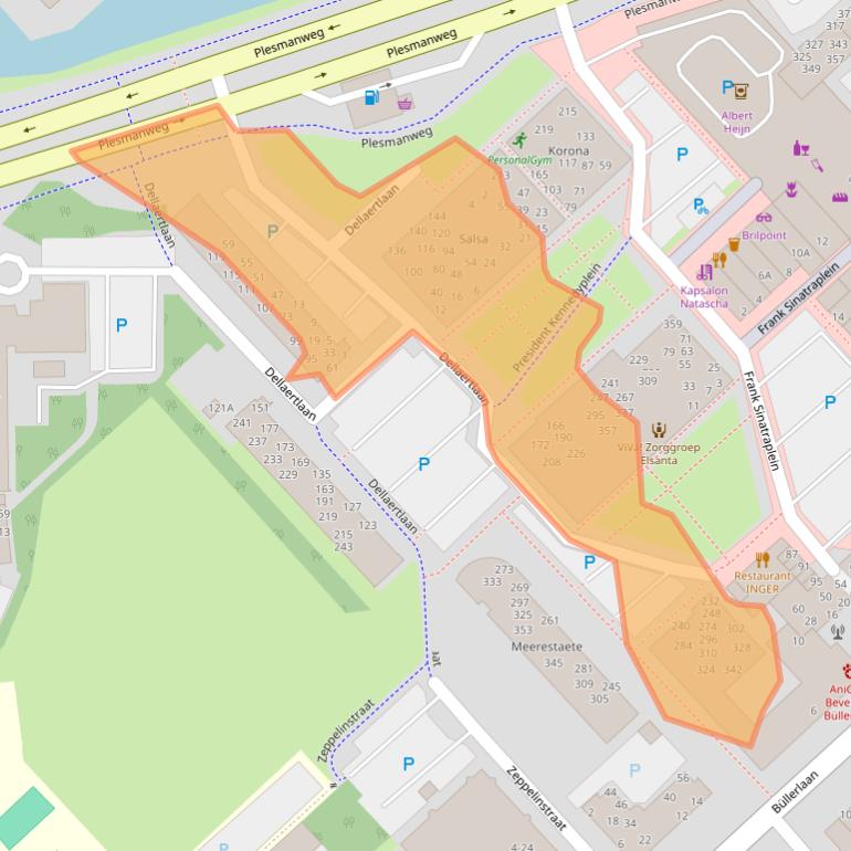 Kaart van postcodegebied 1945WG.