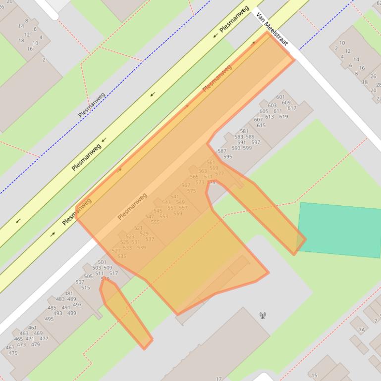 Kaart van postcodegebied 1945WT.
