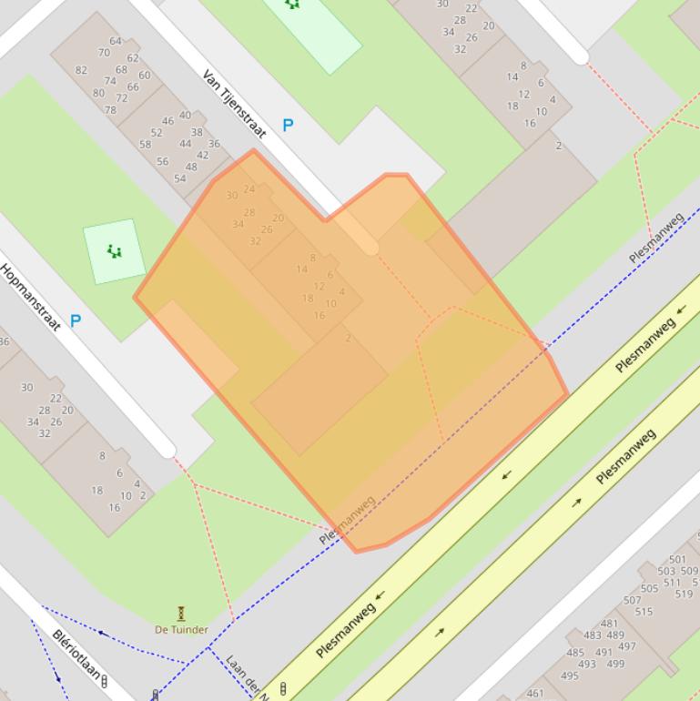 Kaart van postcodegebied 1945XH.