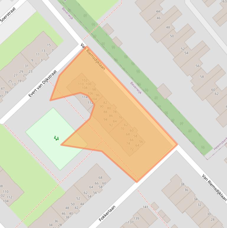 Kaart van postcodegebied 1945XP.