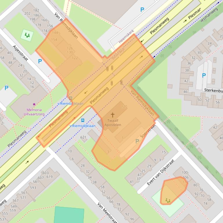 Kaart van postcodegebied 1945XR.