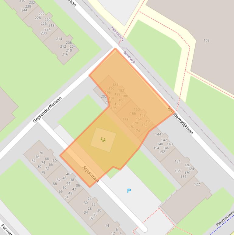 Kaart van postcodegebied 1945XS.