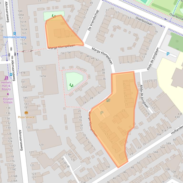 Kaart van postcodegebied 1945ZK.
