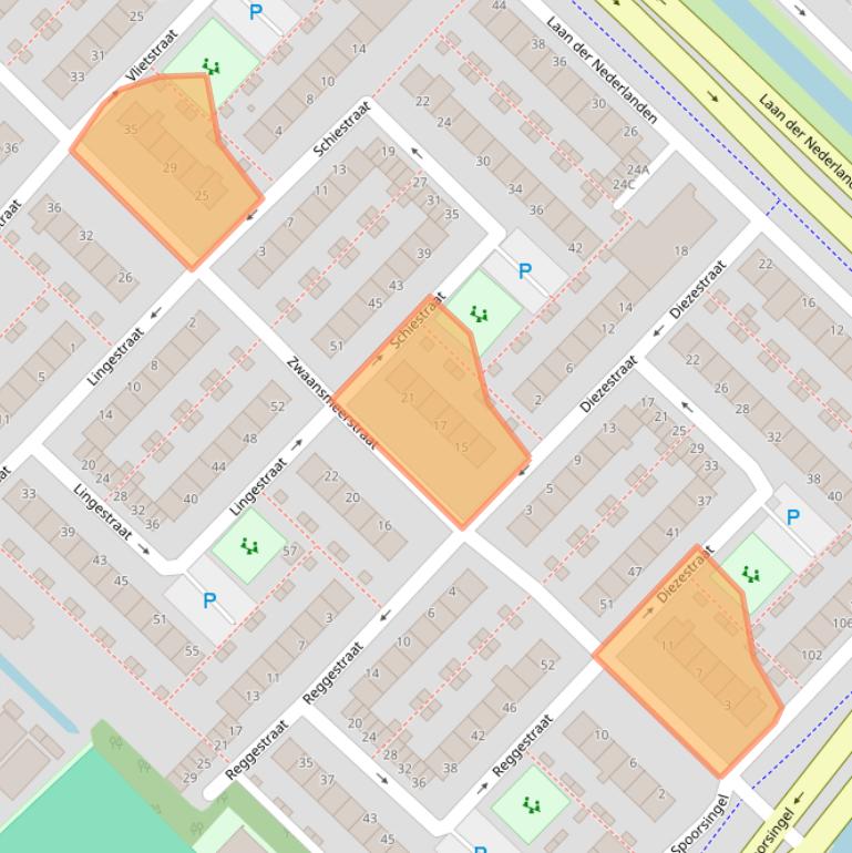 Kaart van postcodegebied 1946AD.