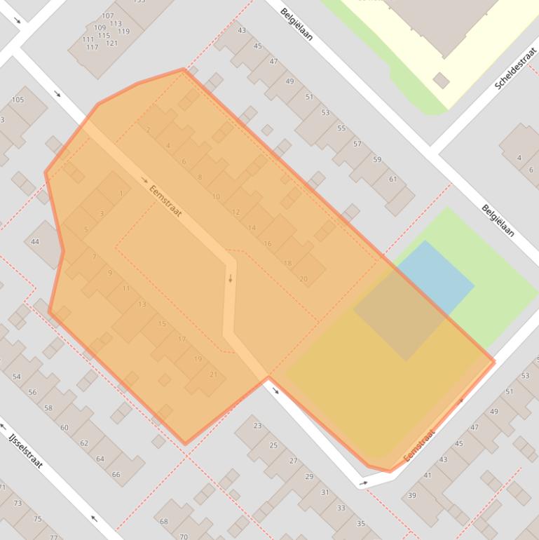 Kaart van postcodegebied 1946RJ.