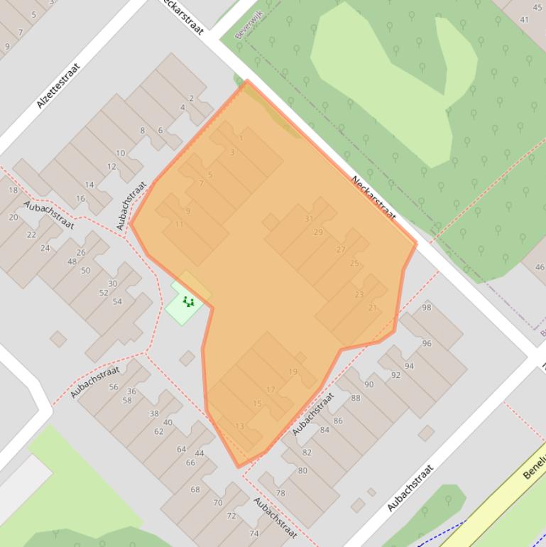 Kaart van postcodegebied 1946XJ.