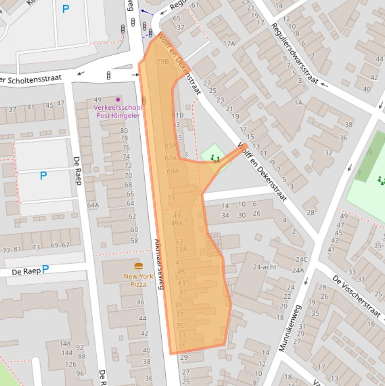 Kaart van postcodegebied 1947DB.