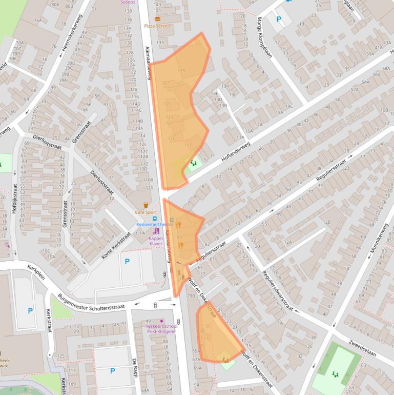 Kaart van postcodegebied 1947DC.