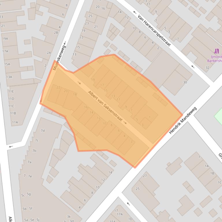 Kaart van postcodegebied 1947GA.