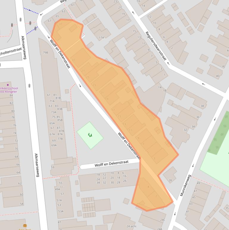 Kaart van postcodegebied 1947GD.