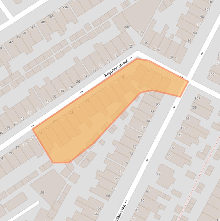 Kaart van postcodegebied 1947GN.