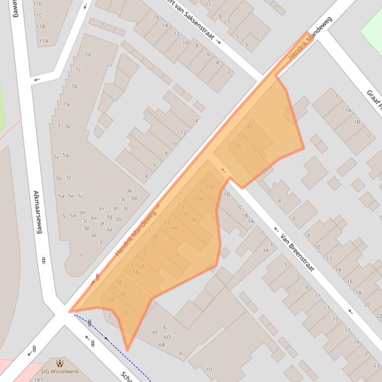 Kaart van postcodegebied 1947HA.