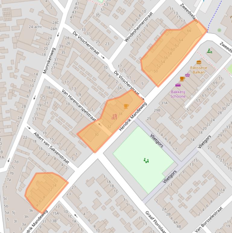 Kaart van postcodegebied 1947HC.