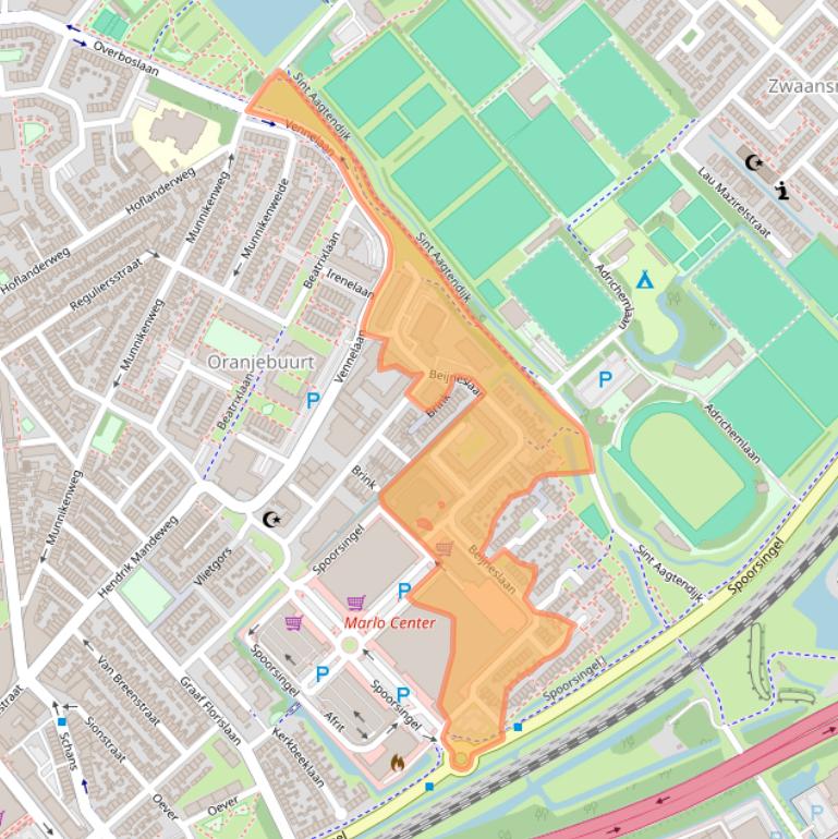 Kaart van postcodegebied 1947HK.