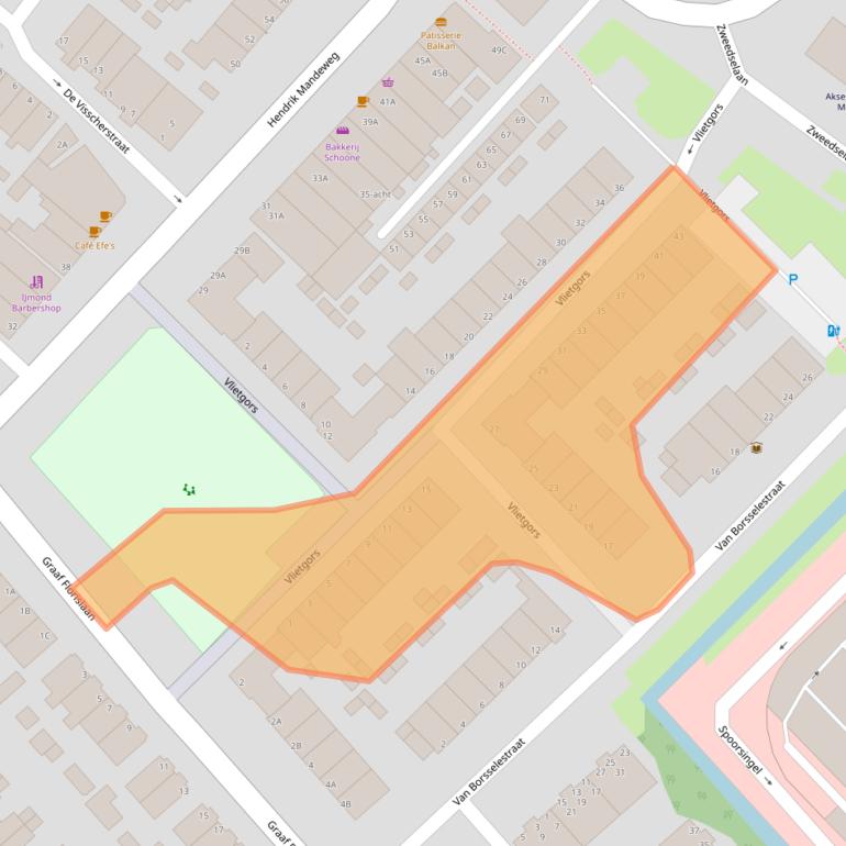 Kaart van postcodegebied 1947JJ.