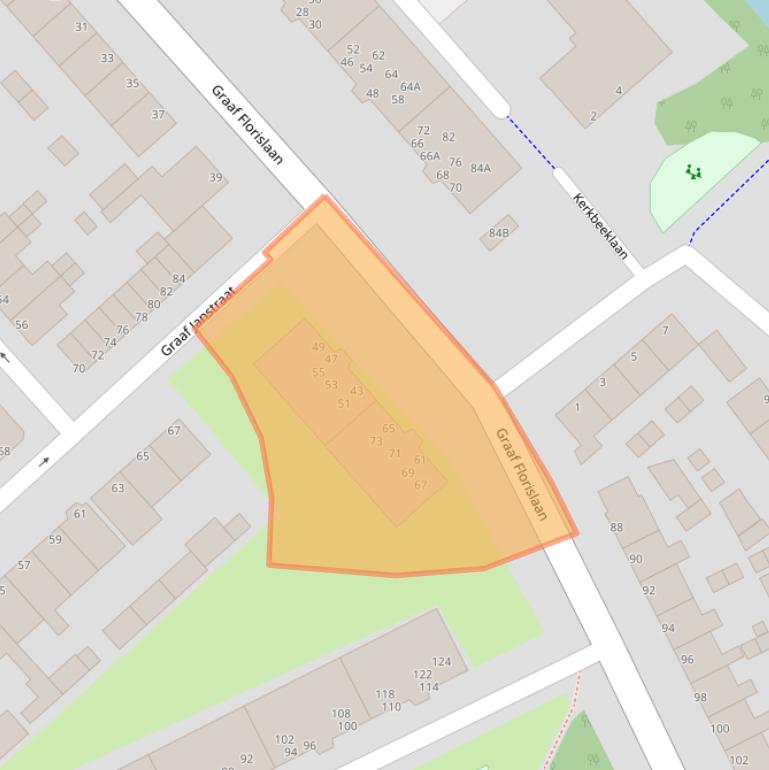 Kaart van postcodegebied 1947KK.