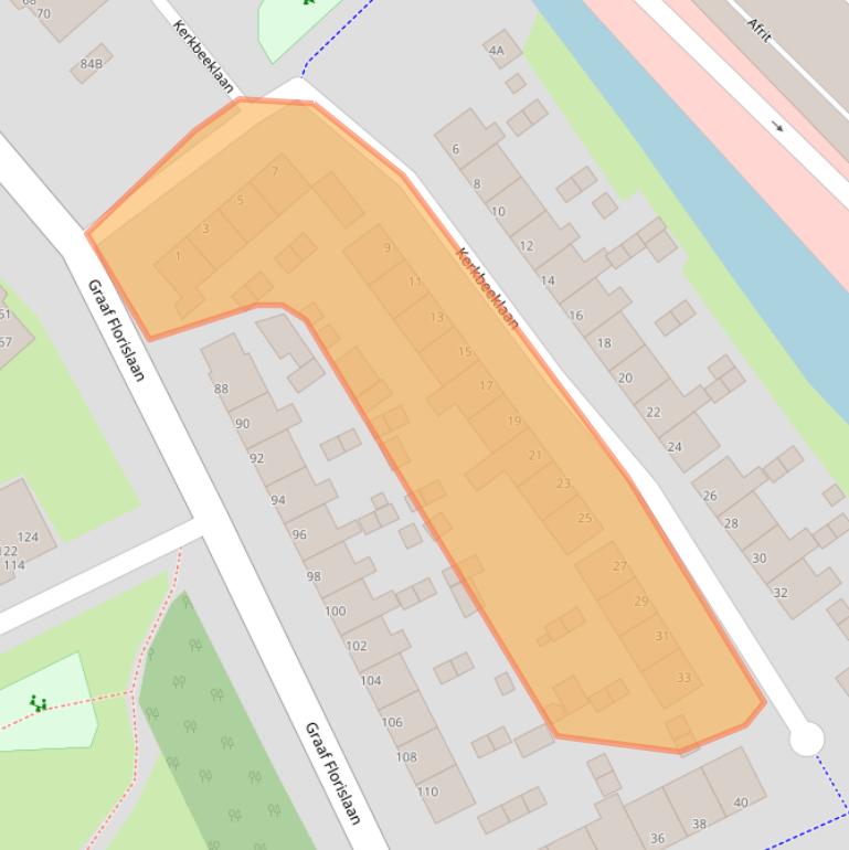 Kaart van postcodegebied 1947KR.