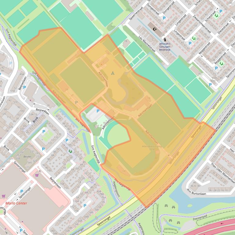 Kaart van postcodegebied 1947KX.
