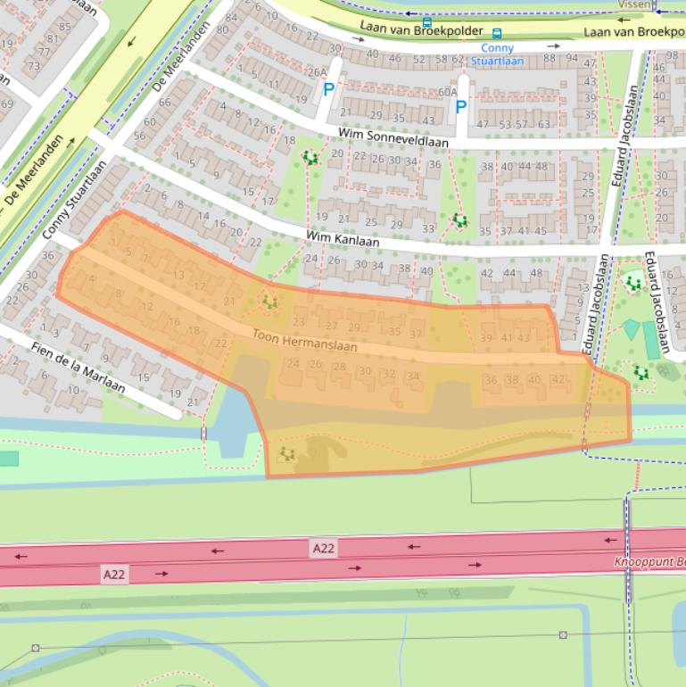 Kaart van postcodegebied 1948AC.