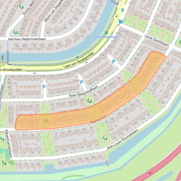 Kaart van postcodegebied 1948AJ.