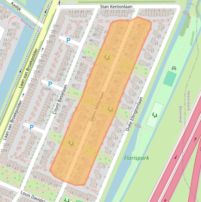 Kaart van postcodegebied 1948AW.
