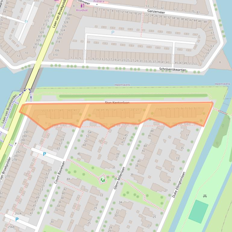 Kaart van postcodegebied 1948AZ.