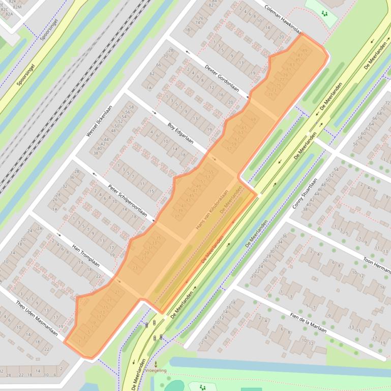 Kaart van postcodegebied 1948BB.