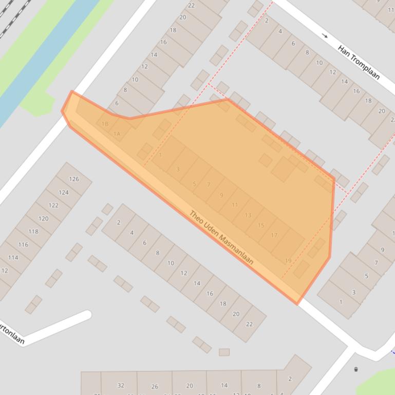 Kaart van postcodegebied 1948BE.