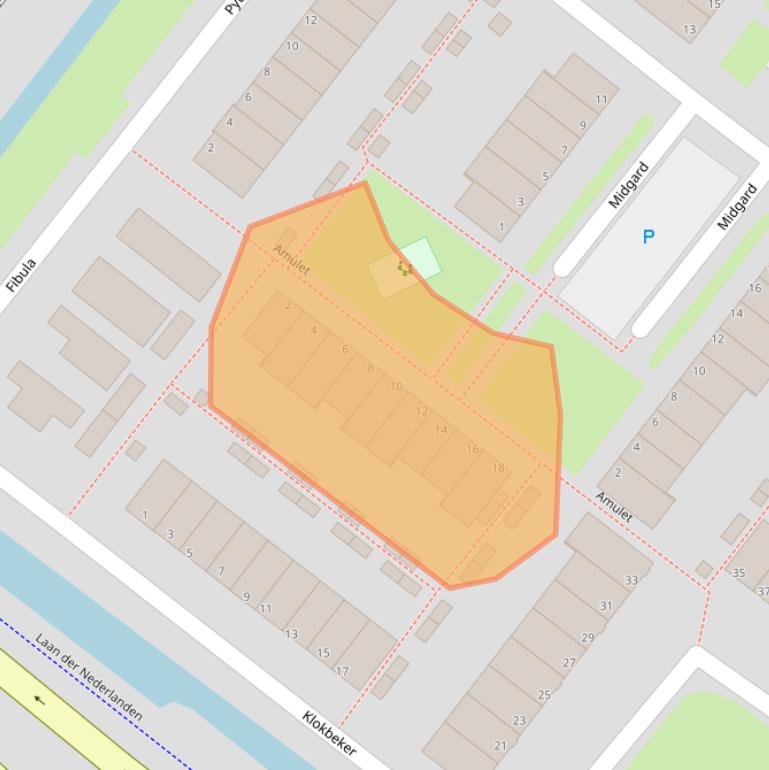 Kaart van postcodegebied 1948CC.