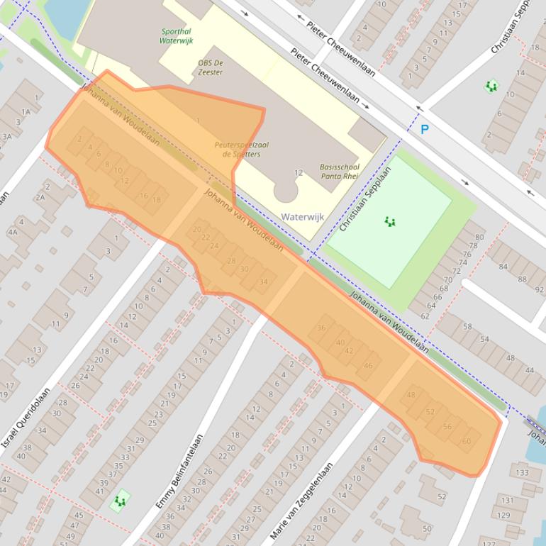 Kaart van postcodegebied 1948DE.