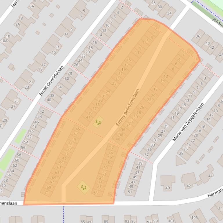 Kaart van postcodegebied 1948DH.