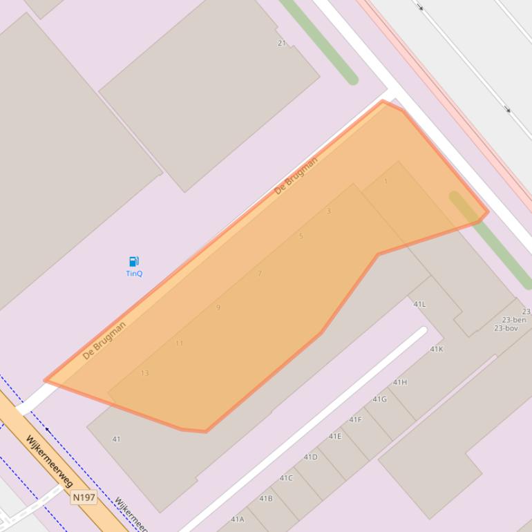 Kaart van postcodegebied 1948NB.