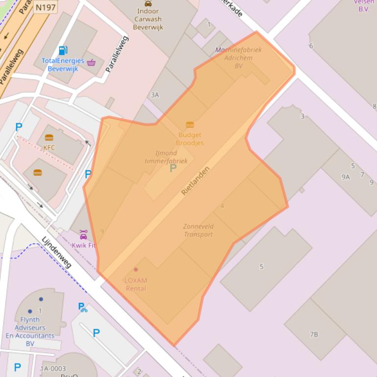 Kaart van postcodegebied 1948NE.