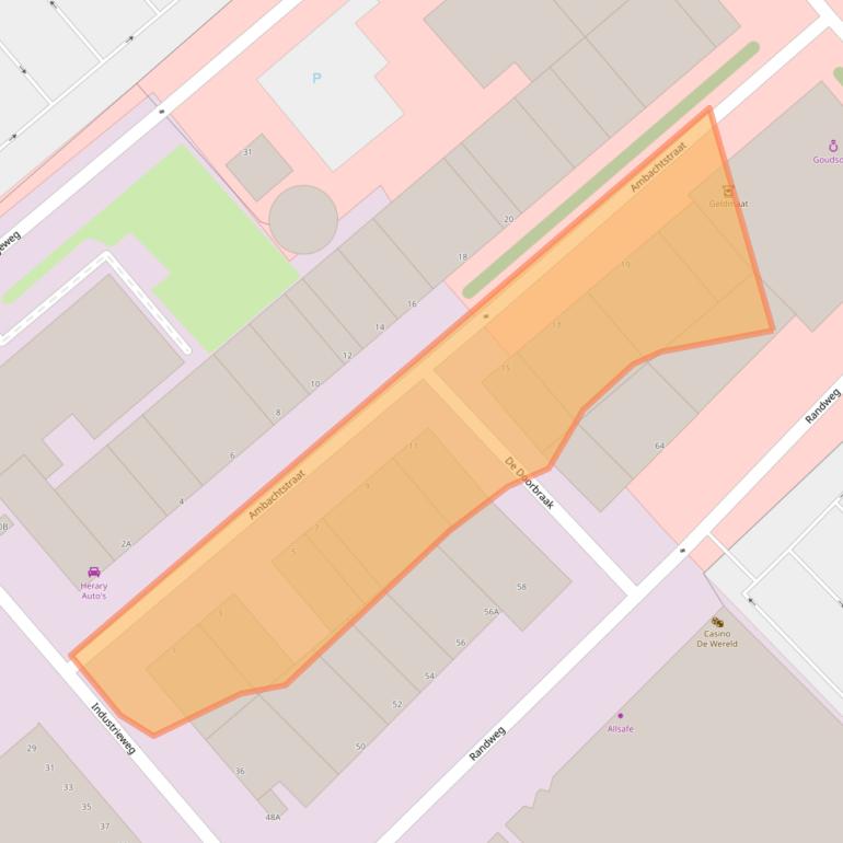 Kaart van postcodegebied 1948PB.