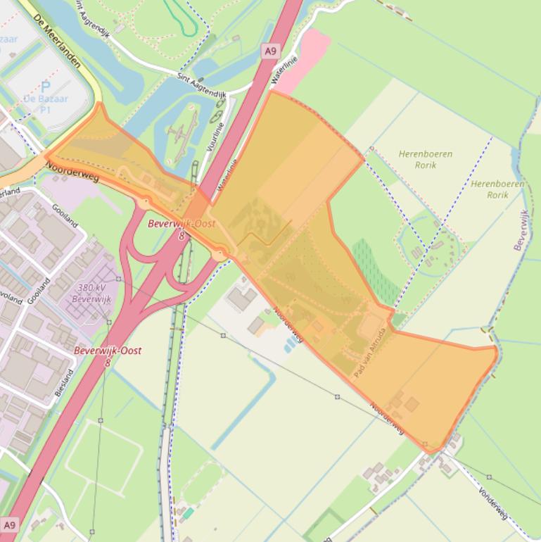 Kaart van postcodegebied 1948PJ.