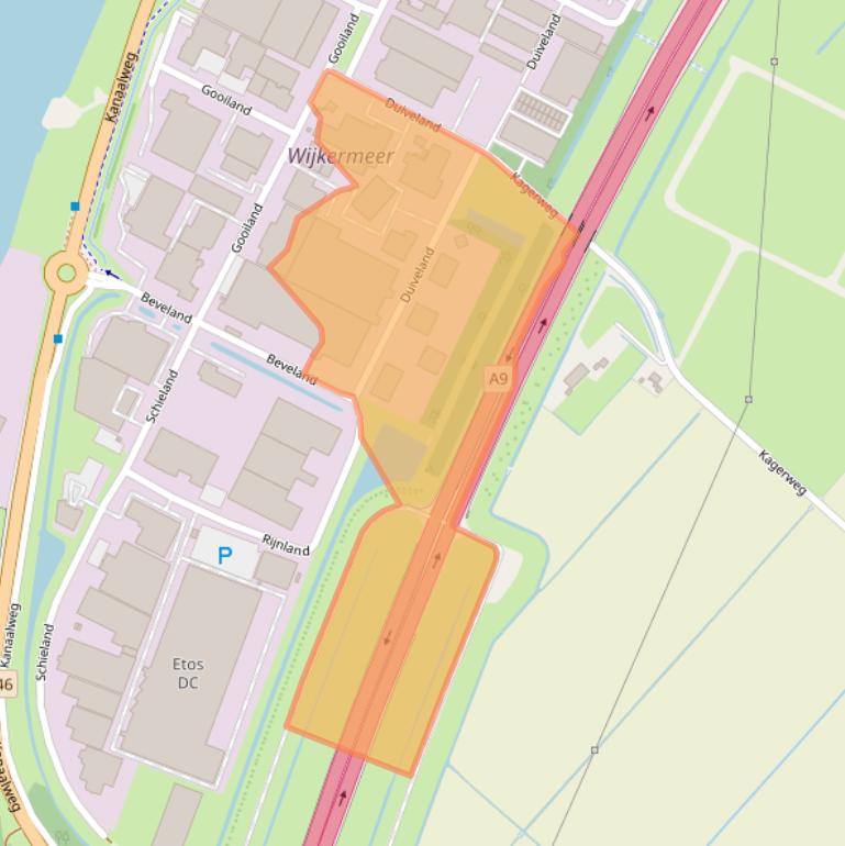 Kaart van postcodegebied 1948RB.