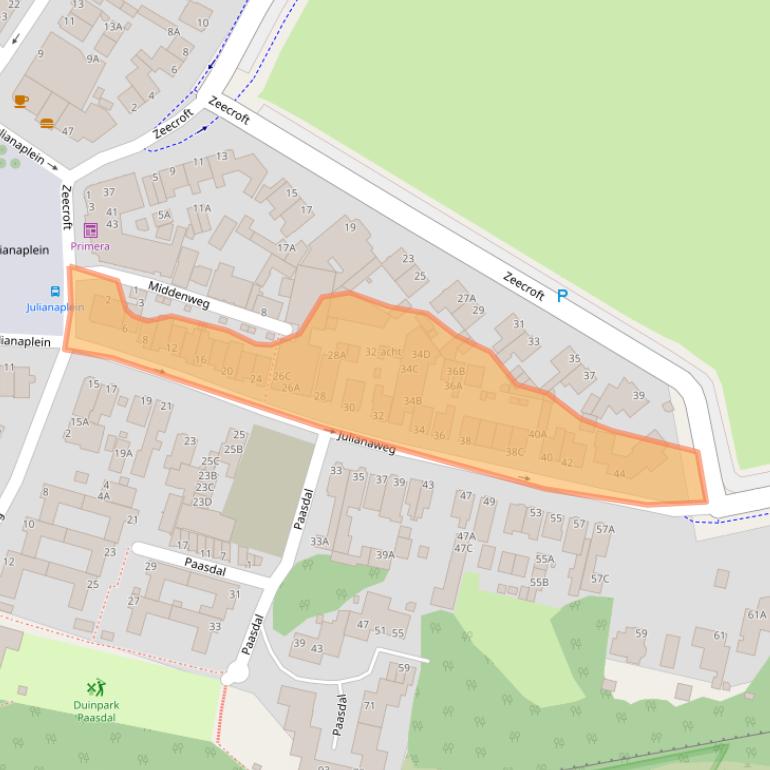 Kaart van postcodegebied 1949AR.