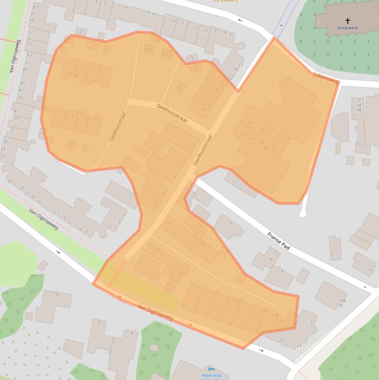 Kaart van postcodegebied 1949BB.