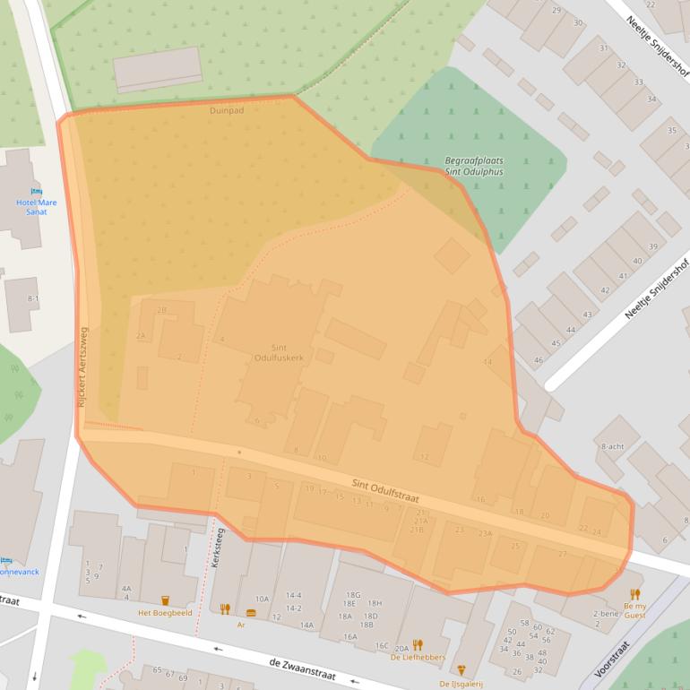 Kaart van postcodegebied 1949BE.