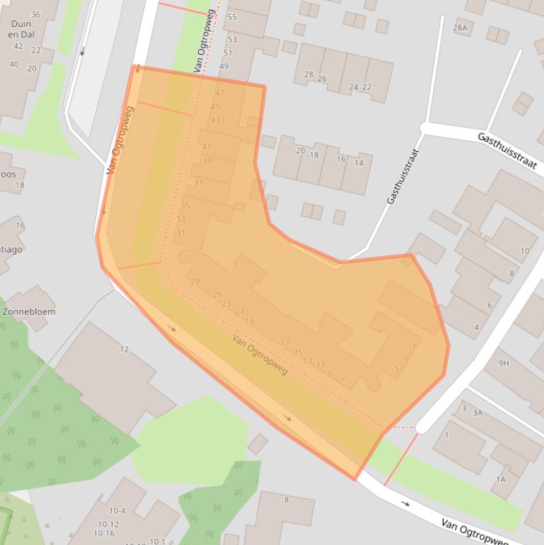 Kaart van postcodegebied 1949BM.