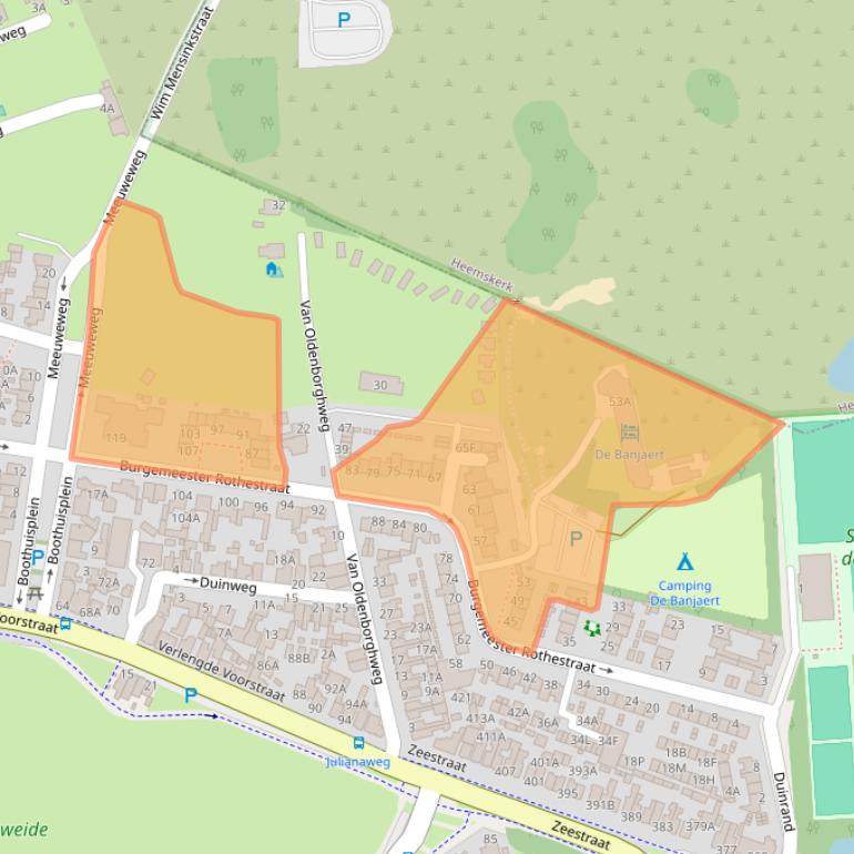 Kaart van postcodegebied 1949CC.