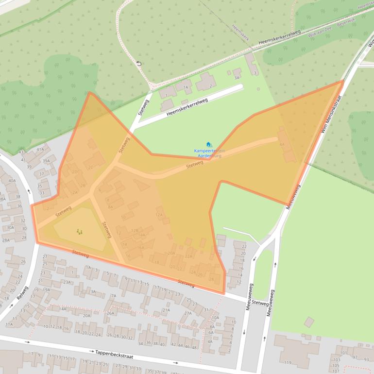 Kaart van postcodegebied 1949CZ.