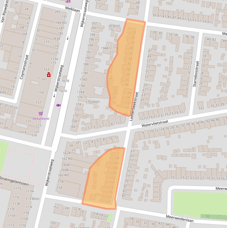Kaart van postcodegebied 1951BP.