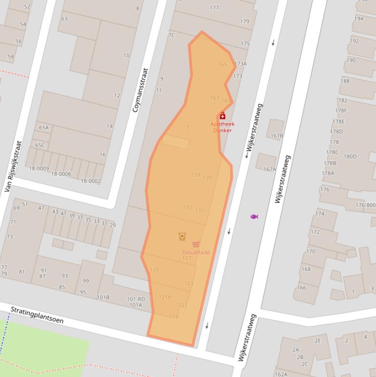 Kaart van postcodegebied 1951EC.