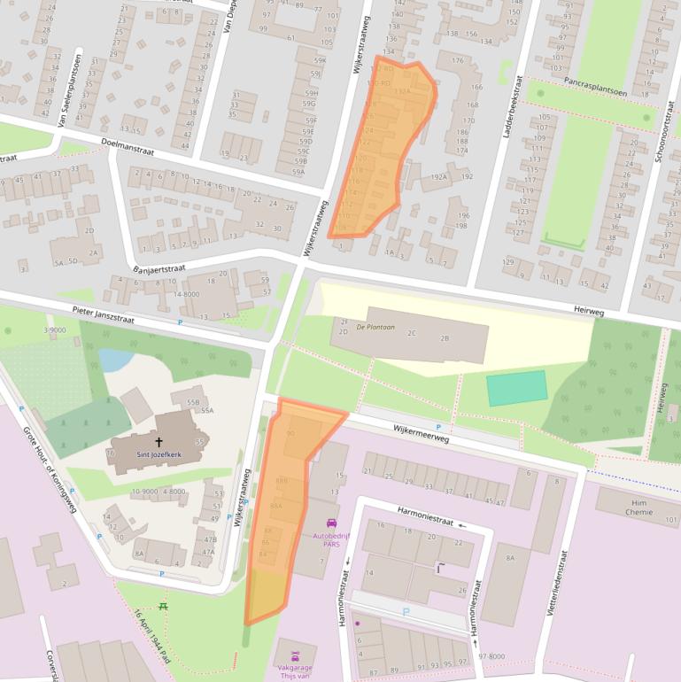 Kaart van postcodegebied 1951EJ.